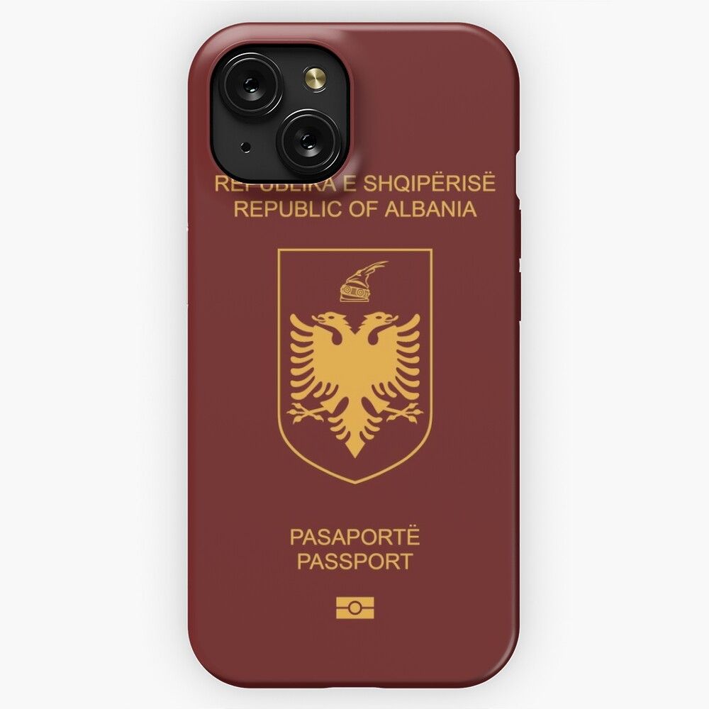 Albania Passport iPhone 15 Slim Phone Case Cover