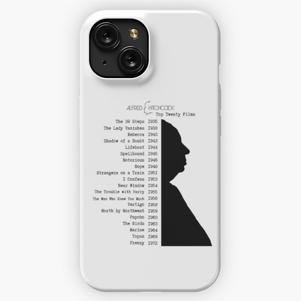 Alfred Hitchcock Top Twenty Films Best 20 Films iPhone 15 Slim Phone Case Cover