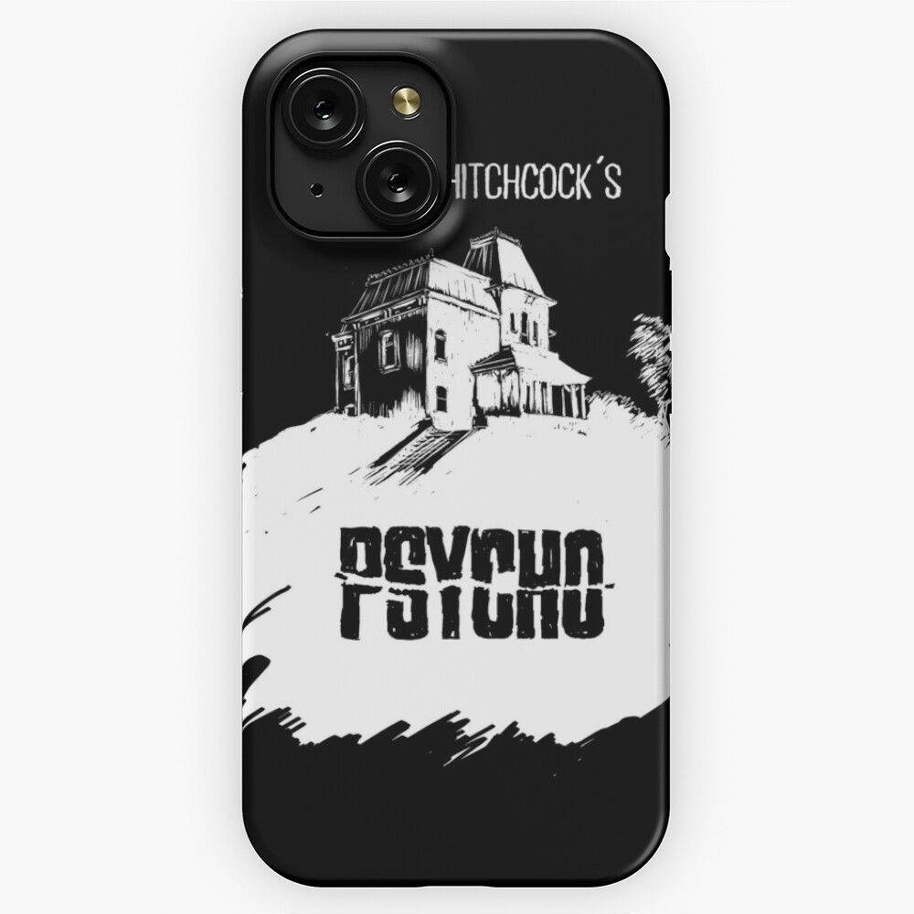 Alfred Hitchcocks Psycho By Burro Black Tee Version iPhone 15 Slim Phone Case Cover