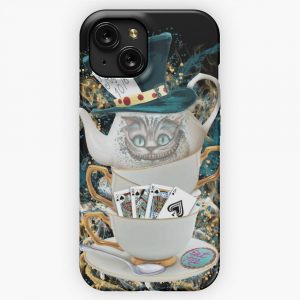 Alice In Wonderland Mad Hatter Cheshire Cat iPhone 15 Slim Phone Case Cover