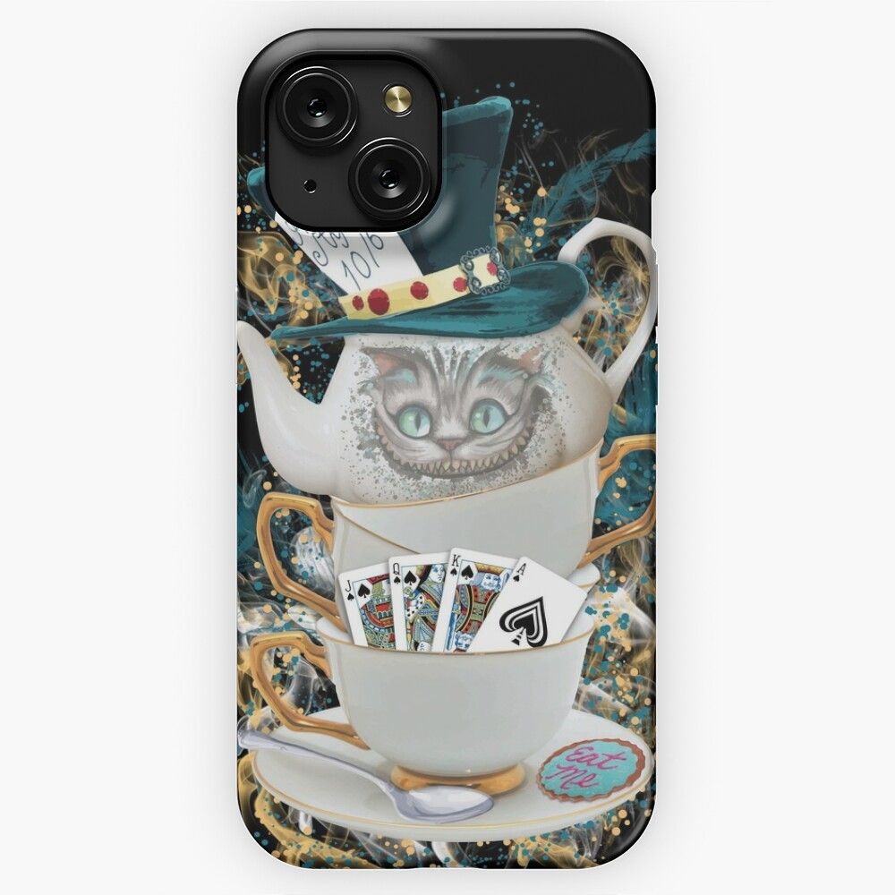 Alice In Wonderland Mad Hatter Cheshire Cat iPhone 15 Slim Phone Case Cover