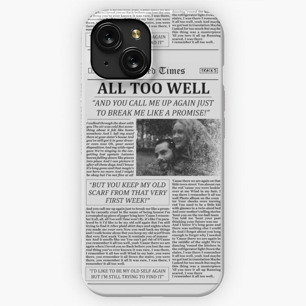 All Too Well Newspaper iPhone 15 Slim Phone Case Cover