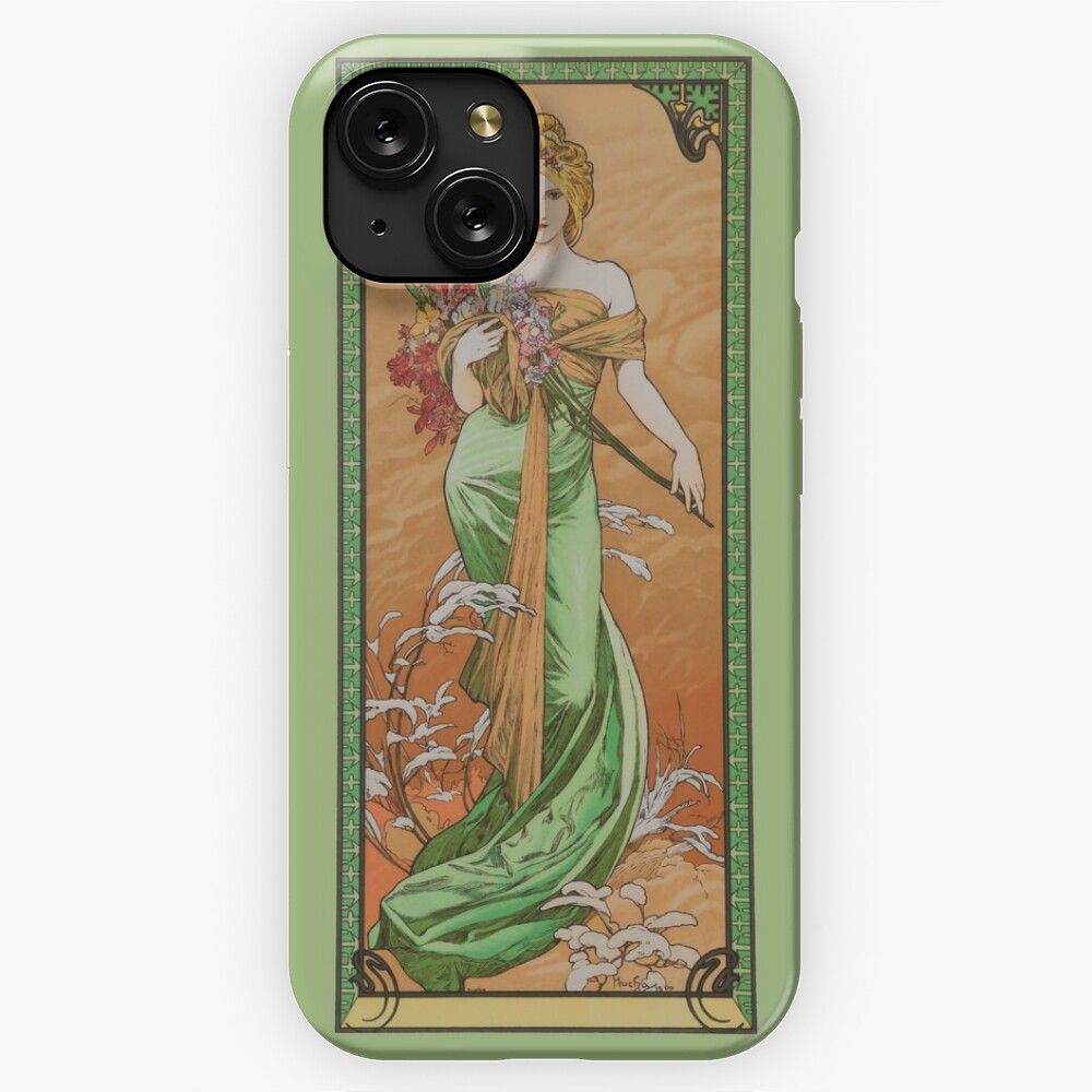 Alphonse Mucha 1860 1939 The Seasons Spring iPhone 15 Slim Phone Case Cover