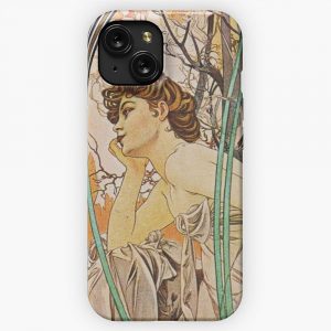 Alphonse Mucha Evening Reverie iPhone 15 Slim Phone Case Cover