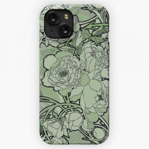 Alphonse Mucha Flowers Textile 1860 1939 No 03 iPhone 15 Slim Phone Case Cover