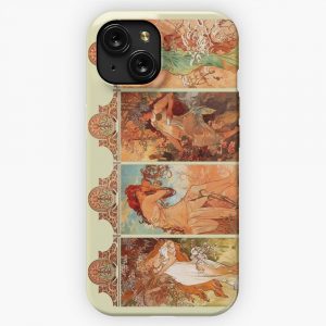 Alphonse Mucha Four Seasons Art Nouveau iPhone 15 Slim Phone Case Cover