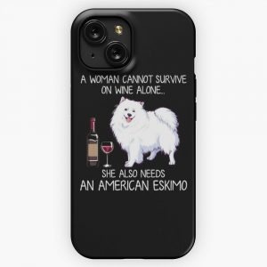 American Eskimo And Wine Funny Dog iPhone 15 Slim Phone Case Cover