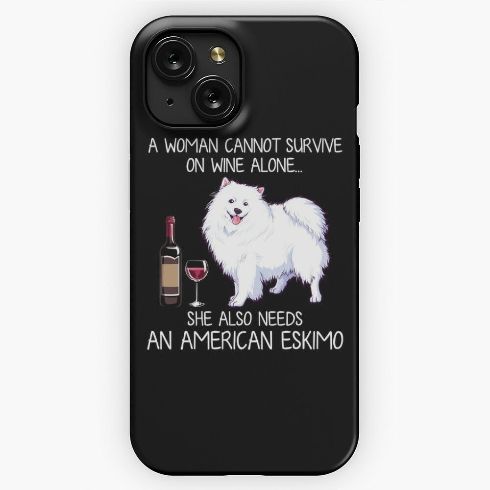 American Eskimo And Wine Funny Dog iPhone 15 Slim Phone Case Cover