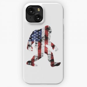 American Flag Bigfoot iPhone 15 Slim Phone Case Cover