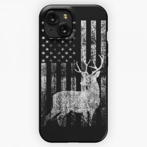 American Flag Deer Distressed Patriotic Hunting Deer Lover Hunter Design iPhone 15 Slim Phone Case Cover