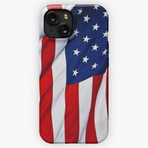 American Flag Flying iPhone 15 Slim Phone Case Cover