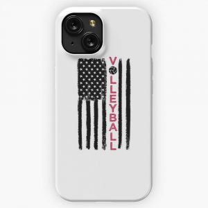 American Grunge Flag Volleyball iPhone 15 Slim Phone Case Cover
