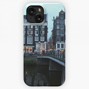 Amsterdam Singel Canal At Dusk iPhone 15 Slim Phone Case Cover