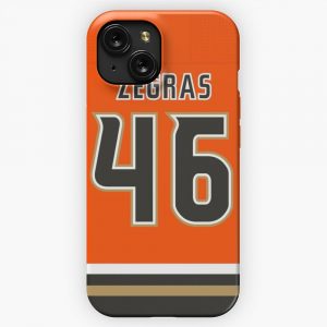 Anaheim Ducks Trevor Zegras Alternate Jersey Back iPhone 15 Slim Phone Case Cover