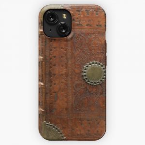 Ancient Leather Brass Book Cover Nuremberg 1477 iPhone 15 Slim Phone Case Cover