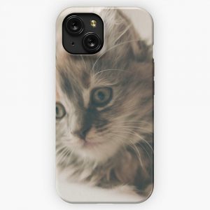 Animals Cats Domesticated Pets Whiskers Gray iPhone 15 Slim Phone Case Cover