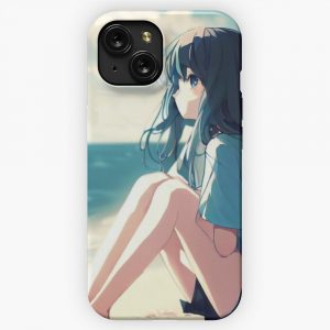 Anime Girl On The Beach iPhone 15 Slim Phone Case Cover