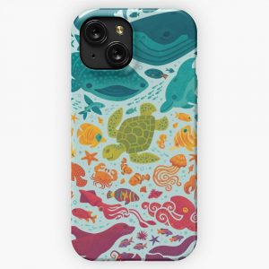 Aquatic Spectrum 2 Light Blue iPhone 15 Slim Phone Case Cover
