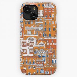 Arabesque Colorful Buildings iPhone 15 Slim Phone Case Cover