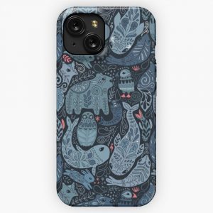 Arctic Animals Narwhal Polar Bear Whale Puffin Owl Fox Bunny Seal iPhone 15 Slim Phone Case Cover