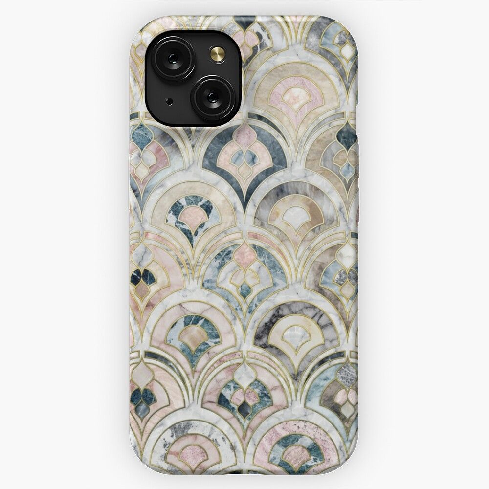 Art Deco Marble Tiles In Soft Pastels iPhone 15 Slim Phone Case Cover