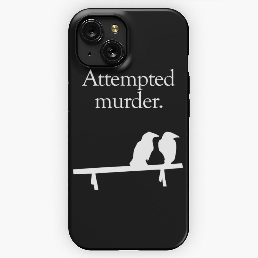 Attempted Murder White Design iPhone 15 Slim Phone Case Cover