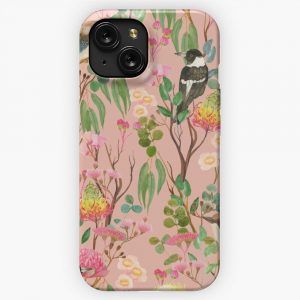 Australian Birds And Blooms Native Flora Chinoiserie iPhone 15 Slim Phone Case Cover
