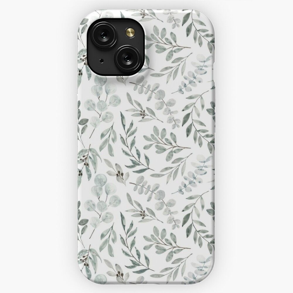 Australian Eucalyptus Watercolor Botanical Leaves Australianiana Eucalyptus Leaves In Watercolour iPhone 15 Slim Phone Case Cover
