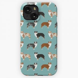Australian Shepherd Owners Dog Breed Cute Herding Dogs Aussie Dogs Animal Pet Portrait Hearts By Petfriendly iPhone 15 Slim Phone Case Cover