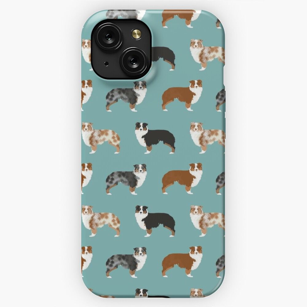 Australian Shepherd Owners Dog Breed Cute Herding Dogs Aussie Dogs Animal Pet Portrait Hearts By Petfriendly iPhone 15 Slim Phone Case Cover