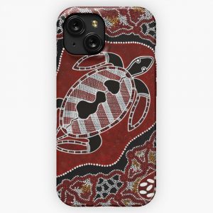 Authentic Aboriginal Art Turtle Dreaming iPhone 15 Slim Phone Case Cover