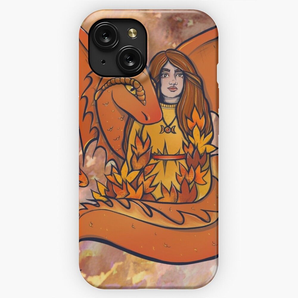 Autumn Dragon Goddess iPhone 15 Slim Phone Case Cover