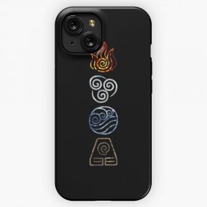 Avatar The Last Airbender Legend Of Korra Elements Fire Air Water Earth Cycle iPhone 15 Slim Phone Case Cover