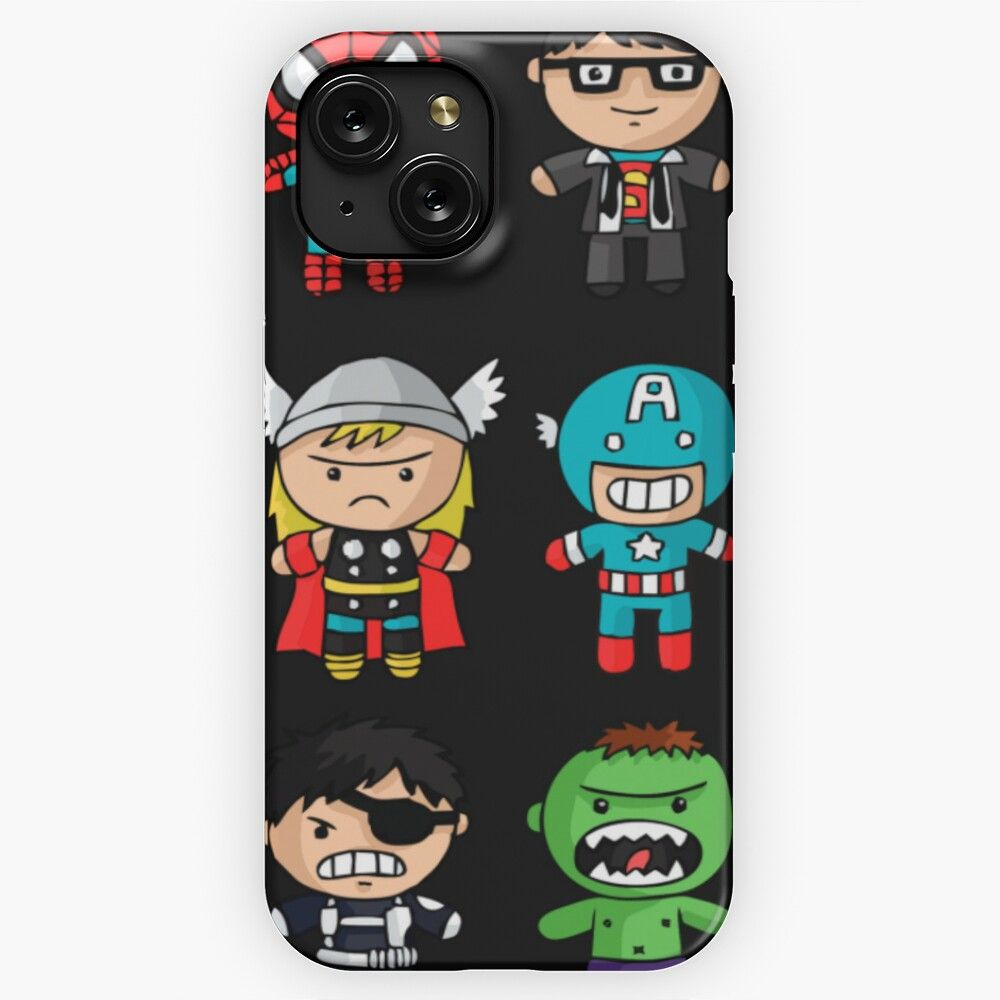Avengors Cartoon Stickers iPhone 15 Slim Phone Case Cover