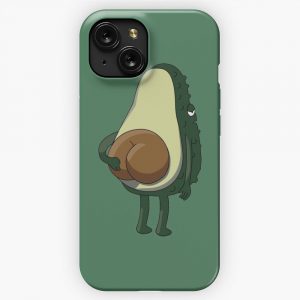 Avocado Butt Green Background iPhone 15 Slim Phone Case Cover