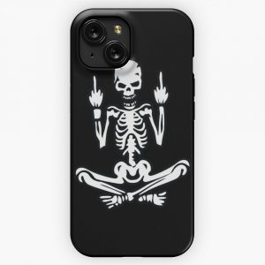 Awesome Middle Finger Skull iPhone 15 Slim Phone Case Cover