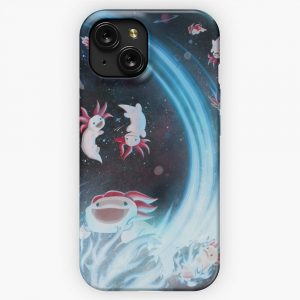 Axolotls In Space iPhone 15 Slim Phone Case Cover