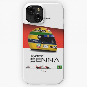 Ayrton Senna 1993 Mp4 8 Helmet And Car Print iPhone 15 Slim Phone Case Cover