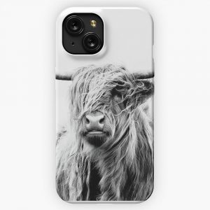 B W Highland Cow iPhone 15 Slim Phone Case Cover