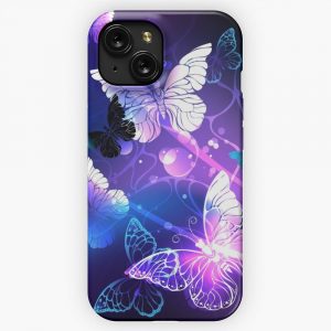 Background With Night Butterflies iPhone 15 Slim Phone Case Cover