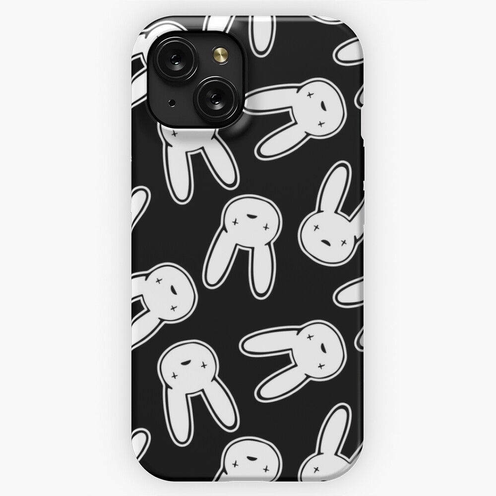 Bad Bunny Oasis Logo Pattern White On Black iPhone 15 Slim Phone Case Cover