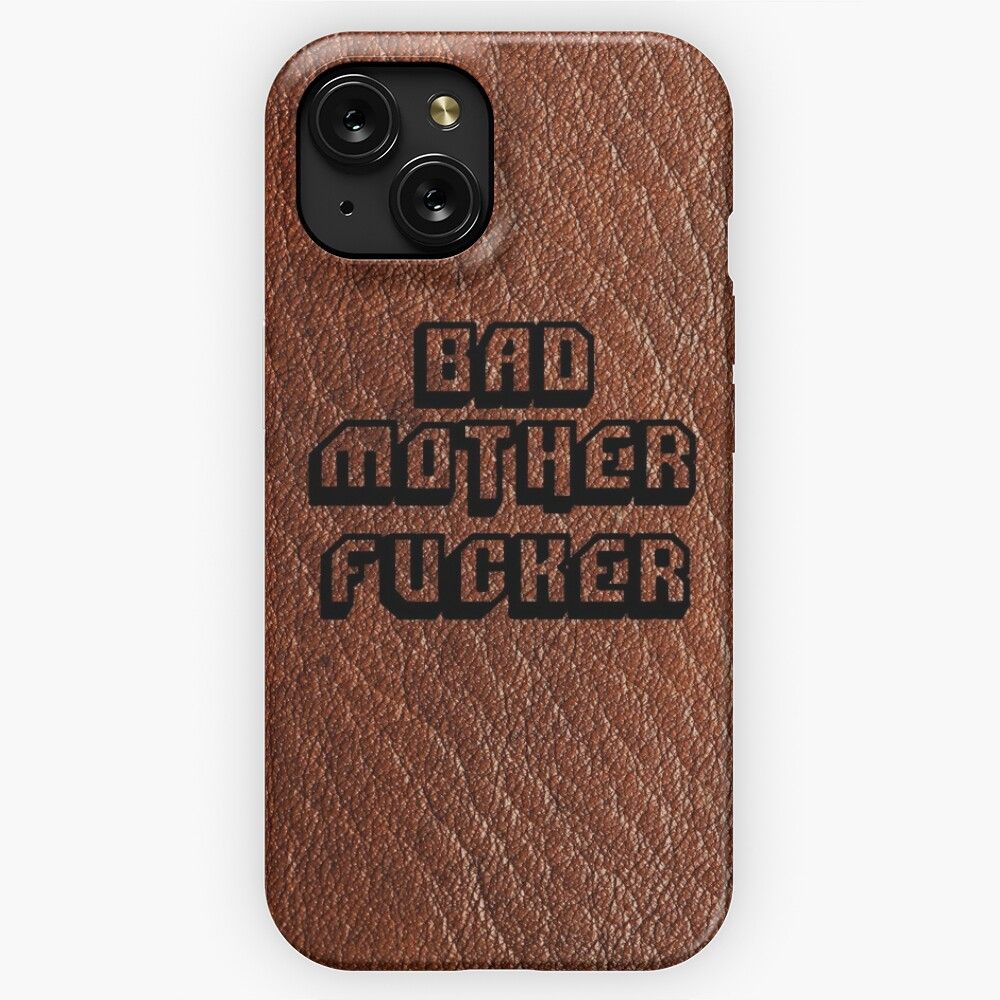 Bad Motherfucker Leather Pulp Fiction iPhone 15 Slim Phone Case Cover