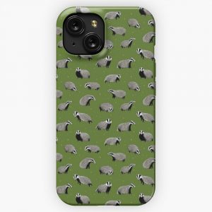 Badger Pattern iPhone 15 Slim Phone Case Cover