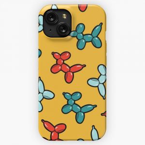 Balloon Animal Dogs Pattern In Yellow iPhone 15 Slim Phone Case Cover