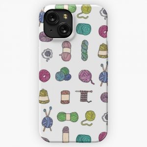 Balls Of Yarn Knitting Watercolor iPhone 15 Slim Phone Case Cover