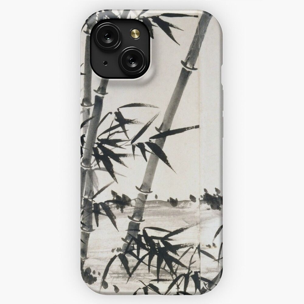 Bamboo Under Spring Rain By Xia Chang Chinese Landscape Art Painting iPhone 15 Slim Phone Case Cover