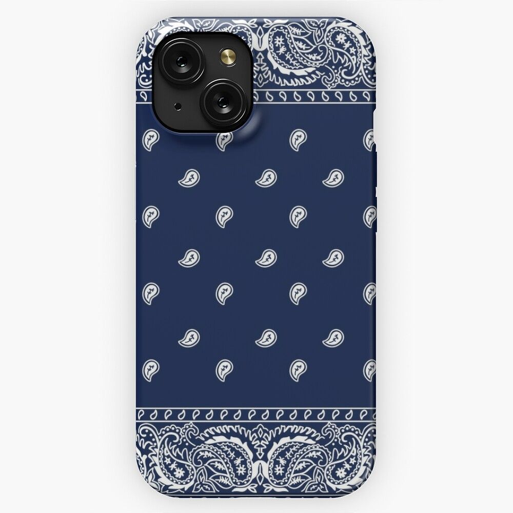 Bandana Blue Paisley Bandana iPhone 15 Slim Phone Case Cover