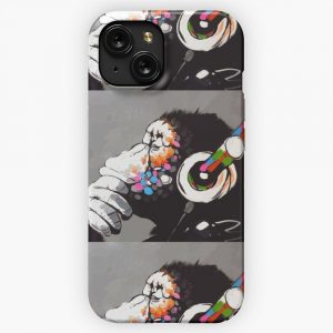 Banksy Dj Monkey Thinker With Headphones iPhone 15 Slim Phone Case Cover