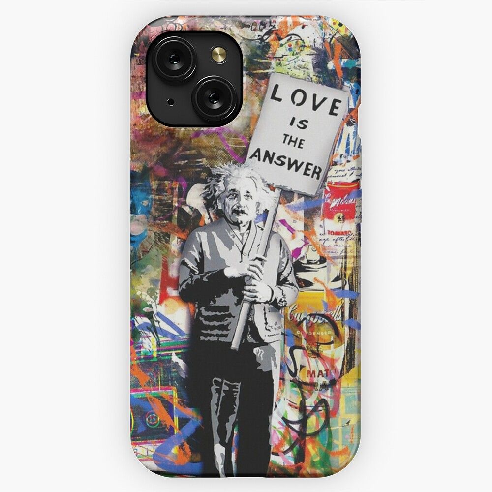 Banksy Einstein Love Is The Answer iPhone 15 Slim Phone Case Cover