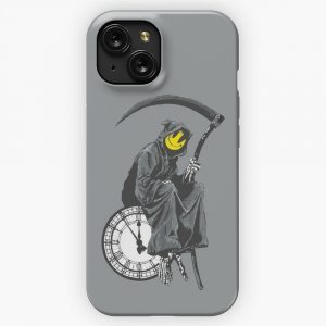 Banksy Grim Reaper Clock iPhone 15 Slim Phone Case Cover